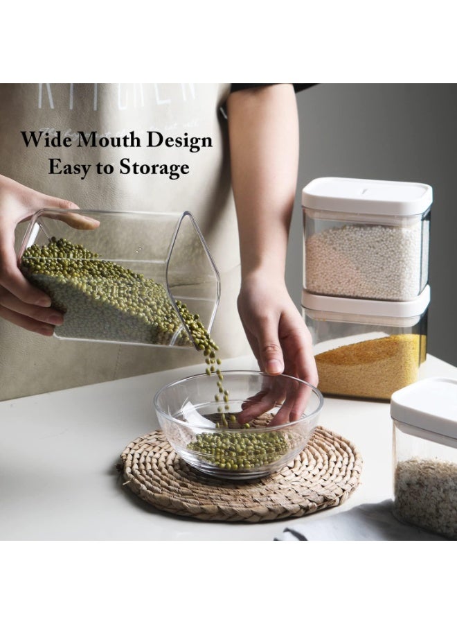 TAPIT Airtight Food Storage Containers Set with Lock Lids Pantry Organization Plastic Storage Jar Storage Tank for Cereal Coffee Sugar Moisture Proof BPA Free & Stackable Design (6PCS 800ml) - Image 3